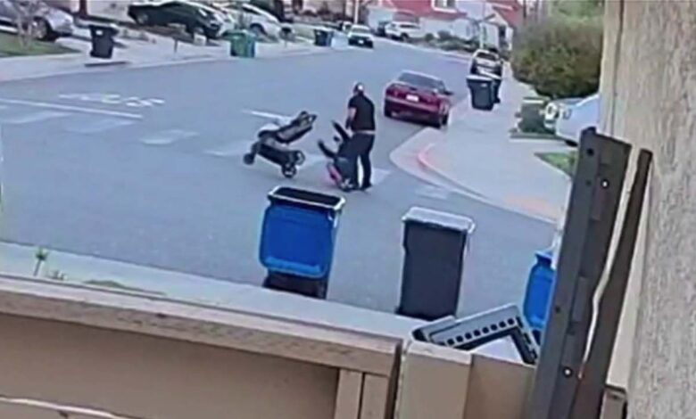 Arrest made in disturbing video showing shocking moment California man pushing baby stroller is sucker-punched