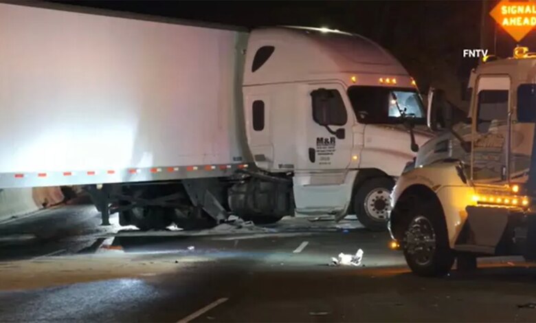 New Jersey 13-car pileup leads to injuries, jackknifed tractor trailer leaking fuel