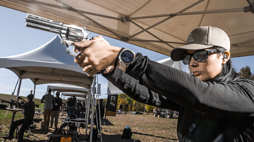 The author shooting the Colt King Cobra Target 22LR at the Athlon Outdoors Rendezvous.