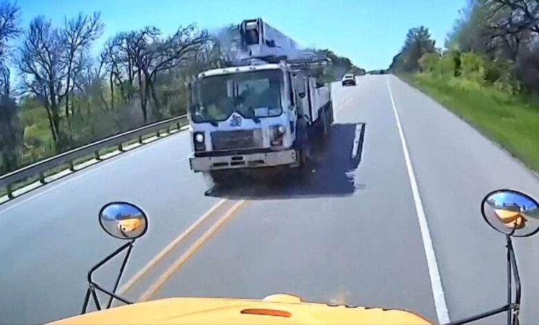 Dashcam video shows cement truck plowing into Texas school bus, killing boy and man