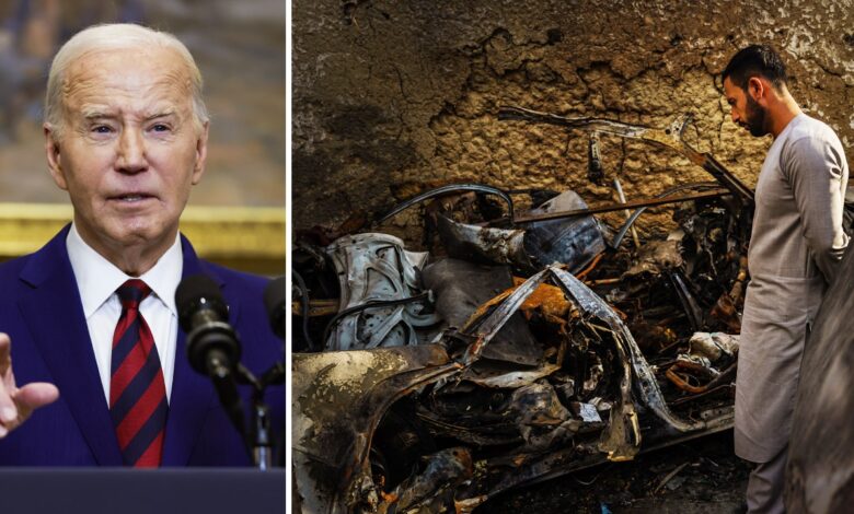 Biden ridiculed for 'obvious hypocrisy' as he condemns Israeli airstrike that killed aid workers in Gaza