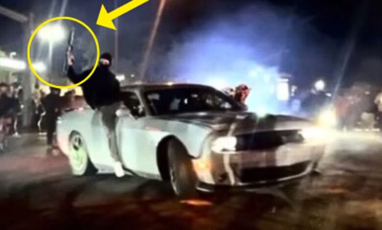 Brazen Virginia 'street takeover' caught on video leaves officer injured; four charged