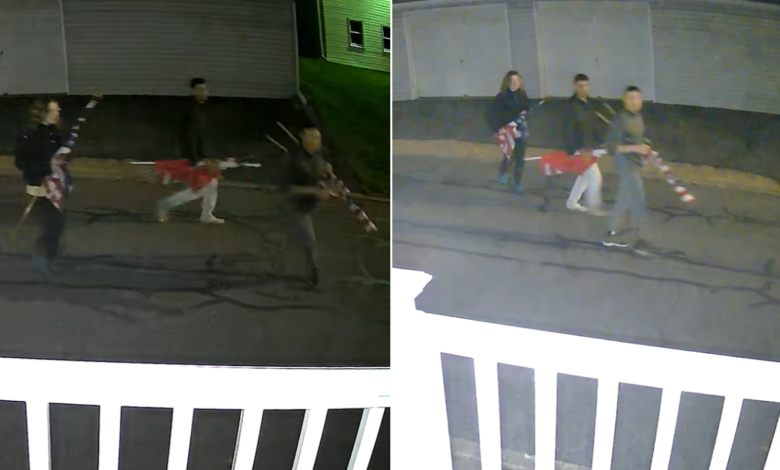 Pennsylvania police searching for thieves caught on camera swiping American flags