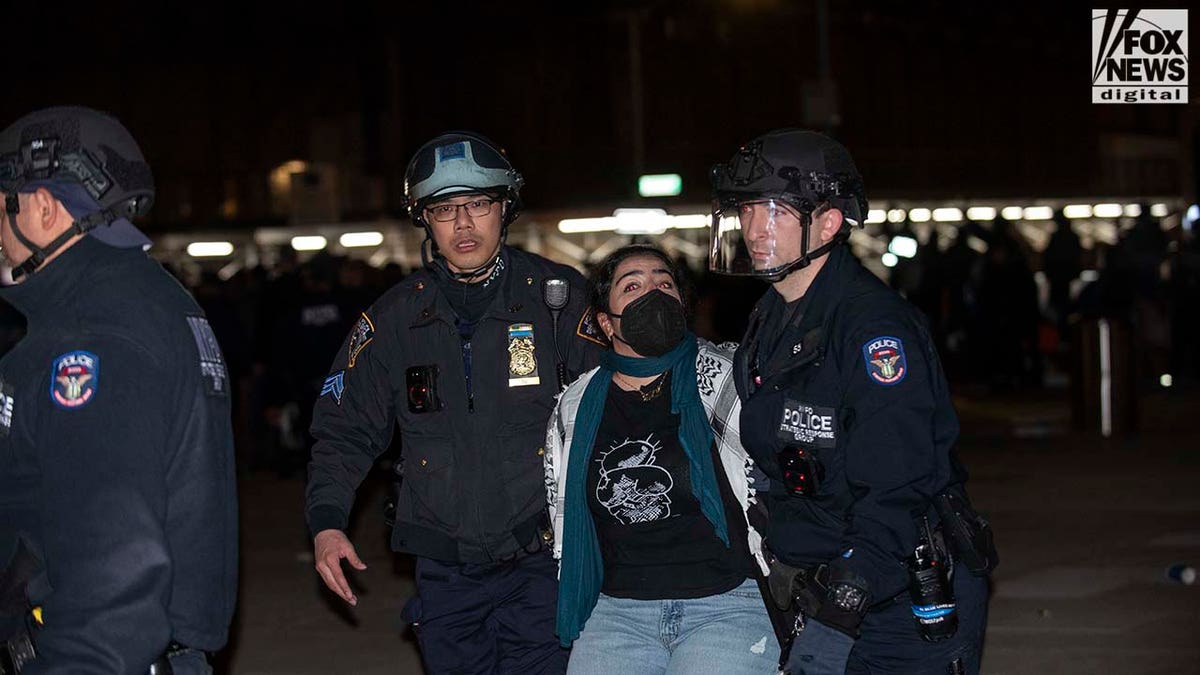 NYPD arrests student protesters on the campus of NYU. 