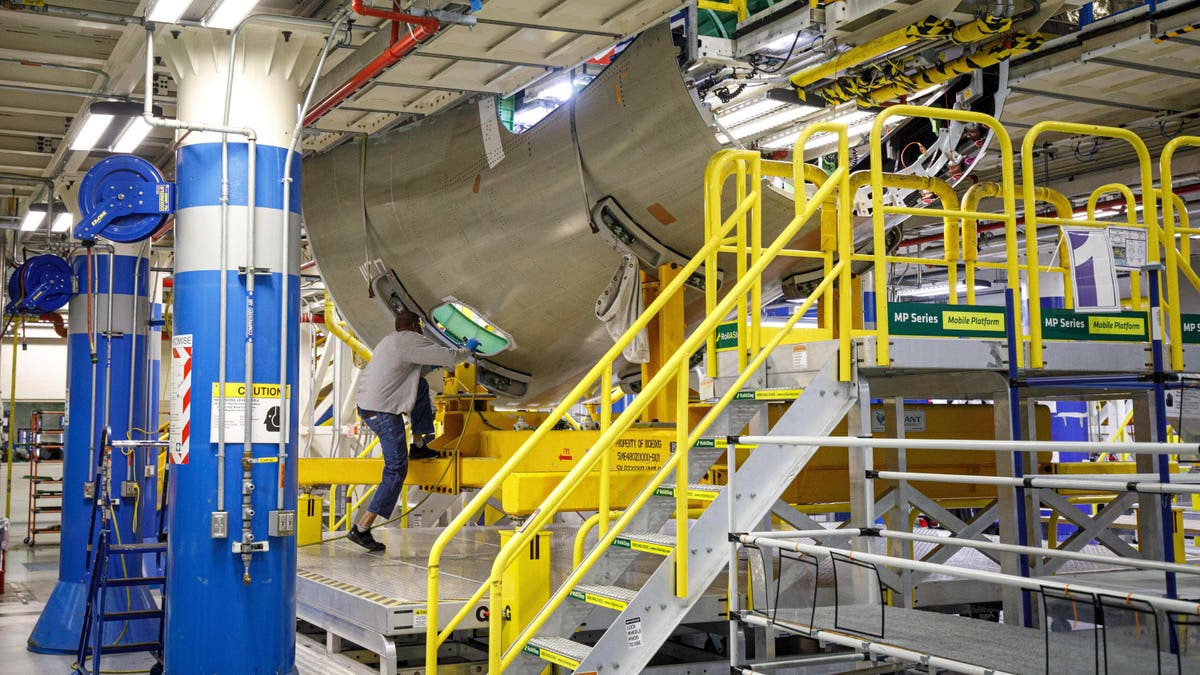 Boeing jet under construction