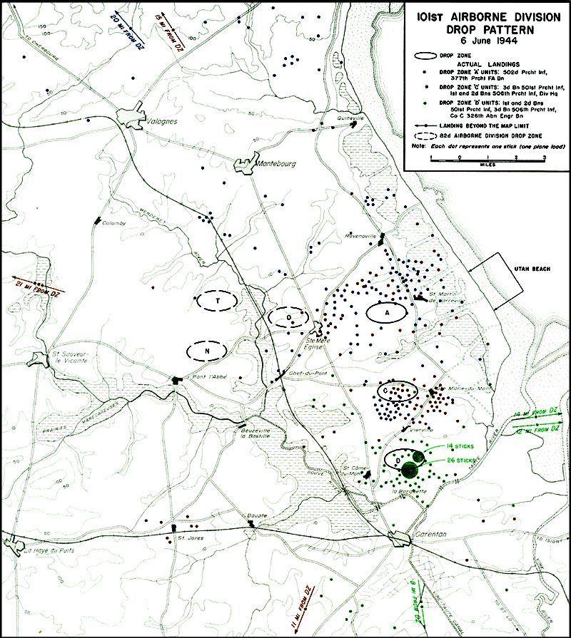 The 101st Airborne Division's drop pattern