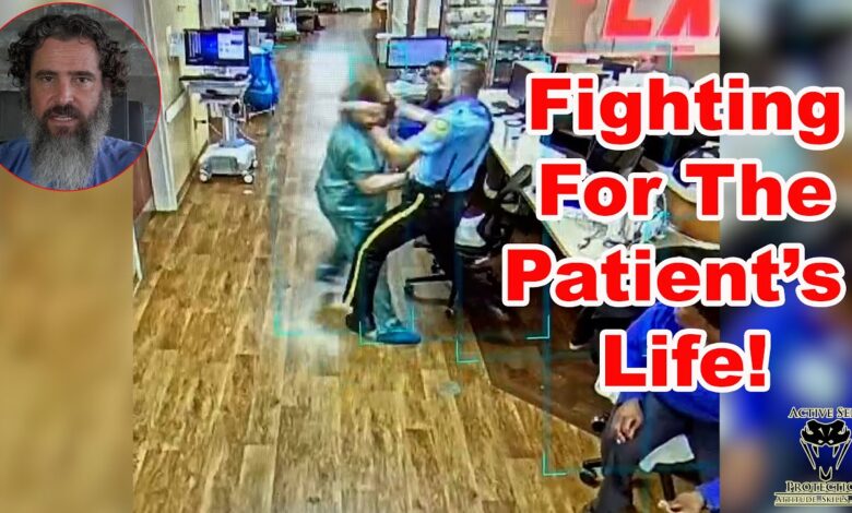 Emergency Room Armed Guard Fights Patient For His Gun