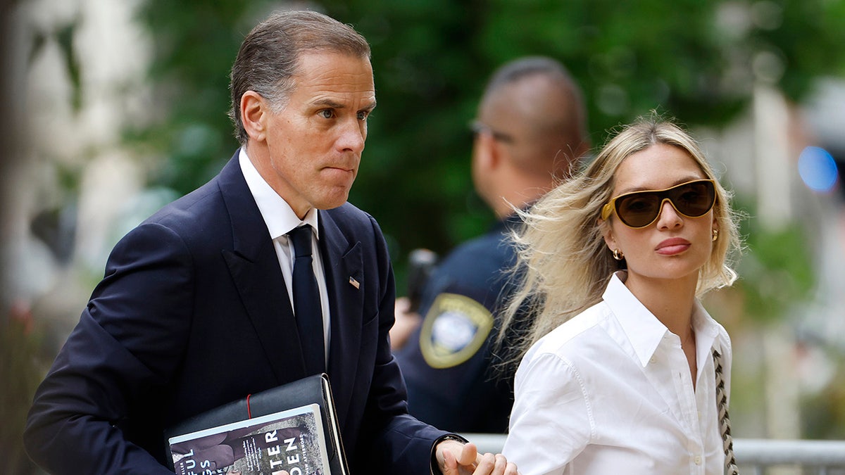 Hunter Biden with wife Melissa arriving to court