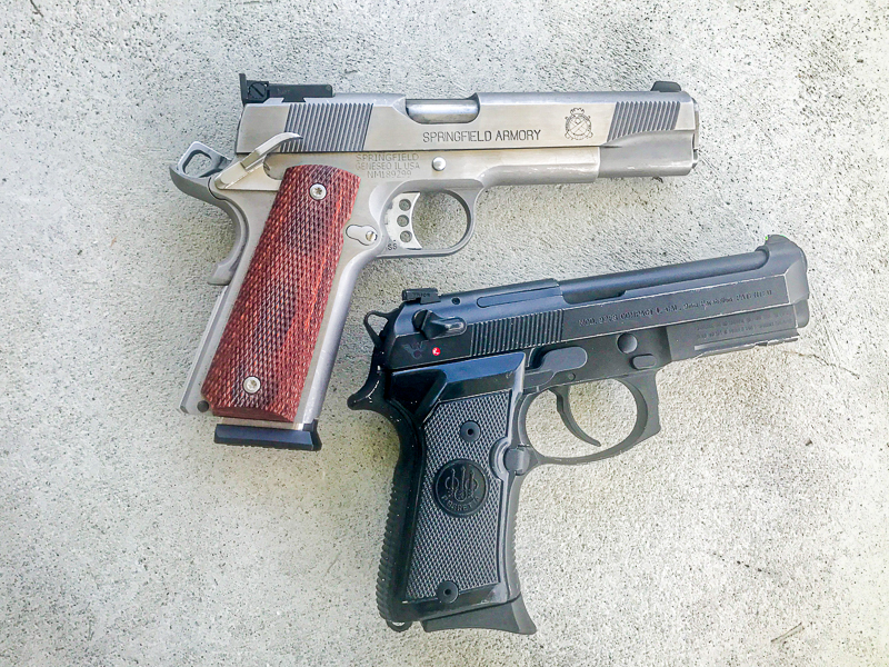 1911 and Beretta with ambi safties