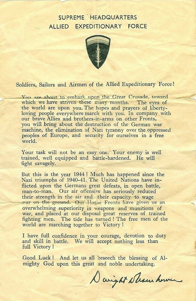 General Eisenhower's Pre-D-Day message to the troops