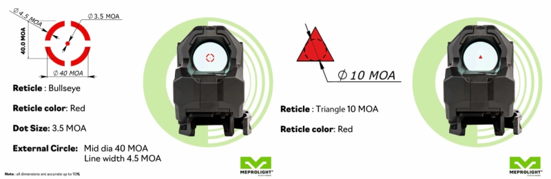 Meprolight M22 available reticles