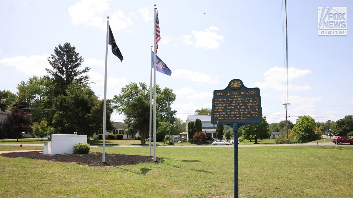 A general view of the trail that George Washington escaped an assassination attempt on in present-day Evans City, Pennsylvania