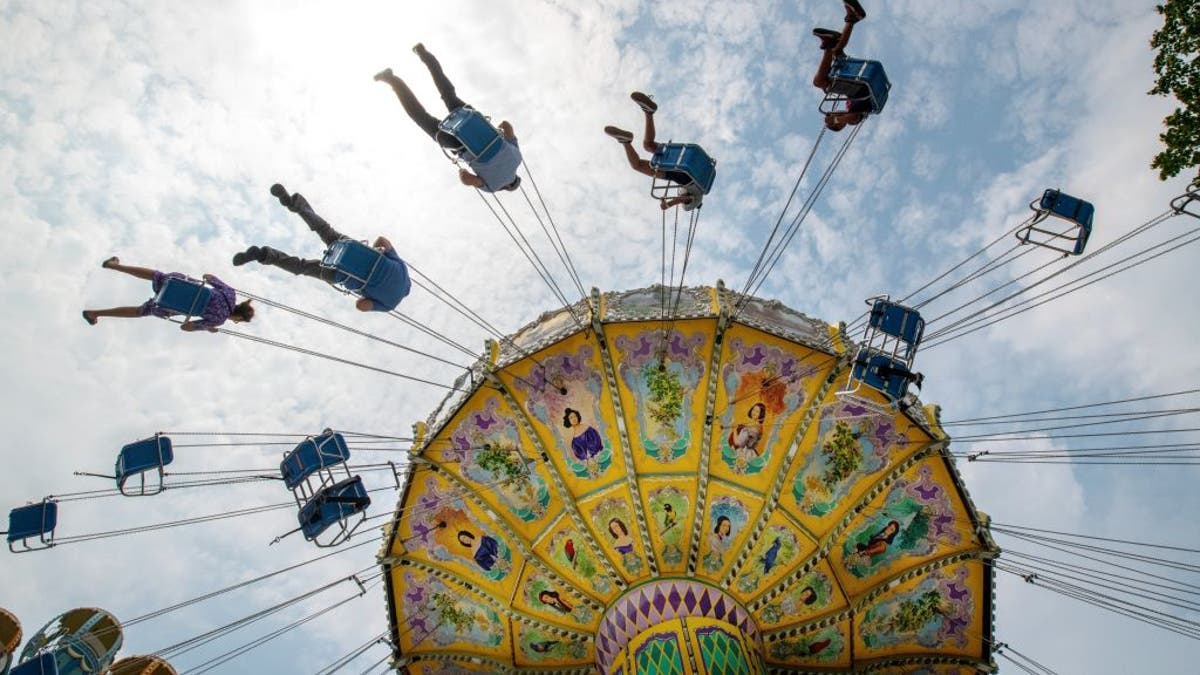 A Swing Ride at Adventureland on Long Island, New York