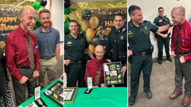 Florida deputy who was once paralyzed walks into his retirement party