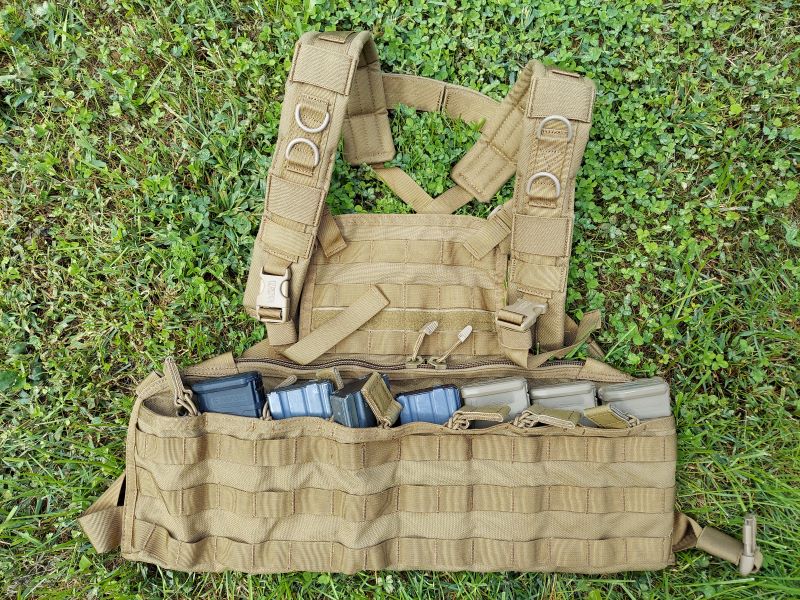 Chest rig with filled magazines.