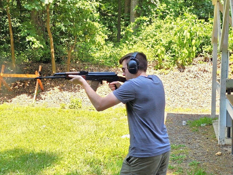 Firing the PSAK-47.