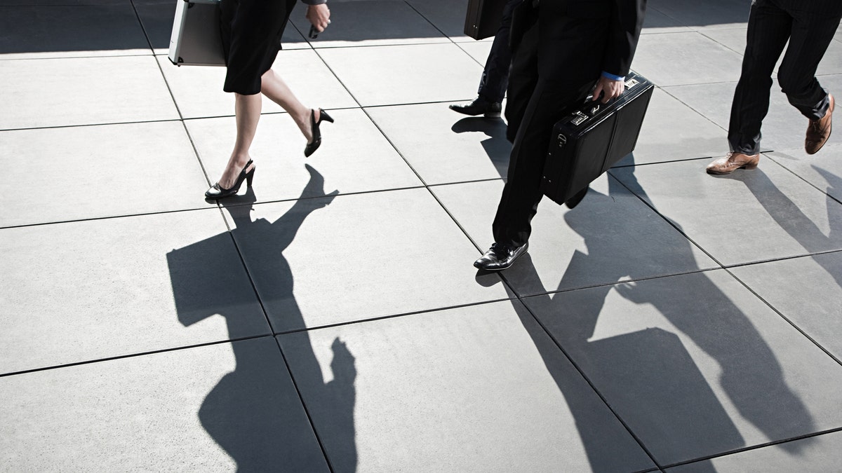 People walking to work