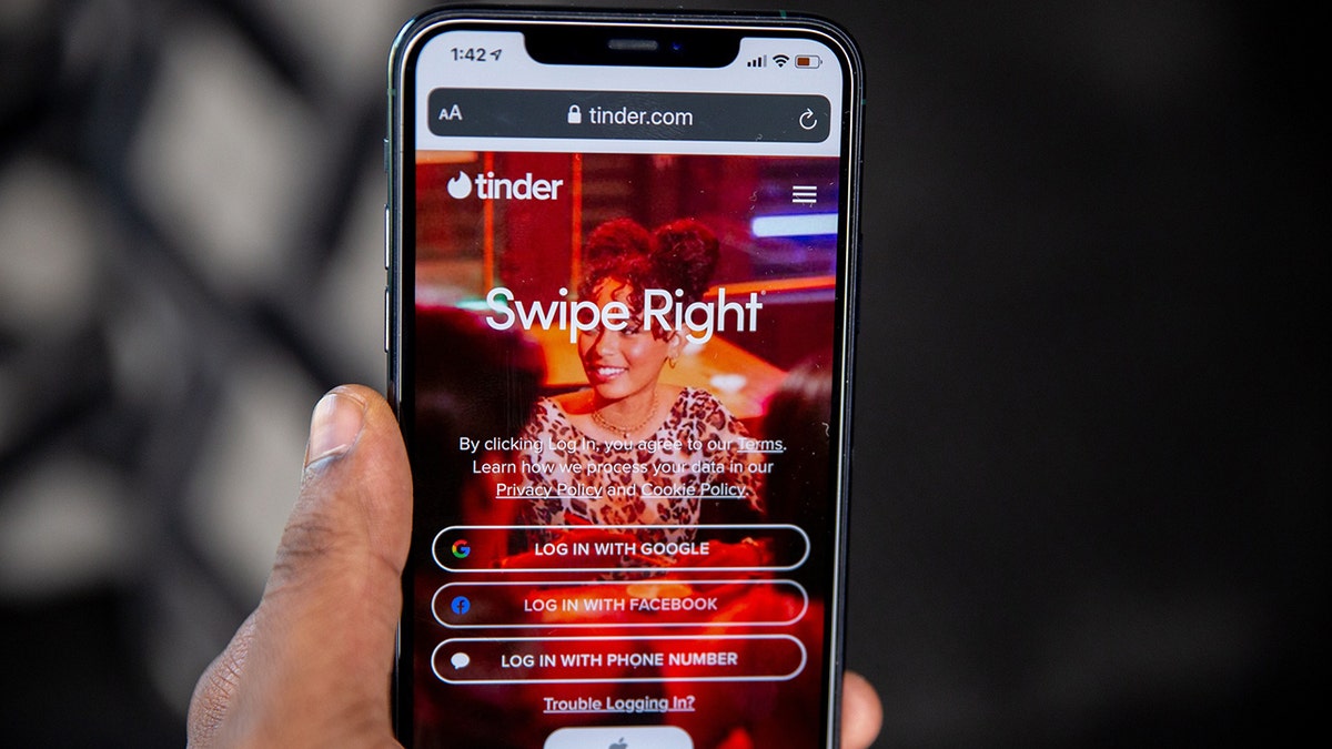 Tinder homepage on phone