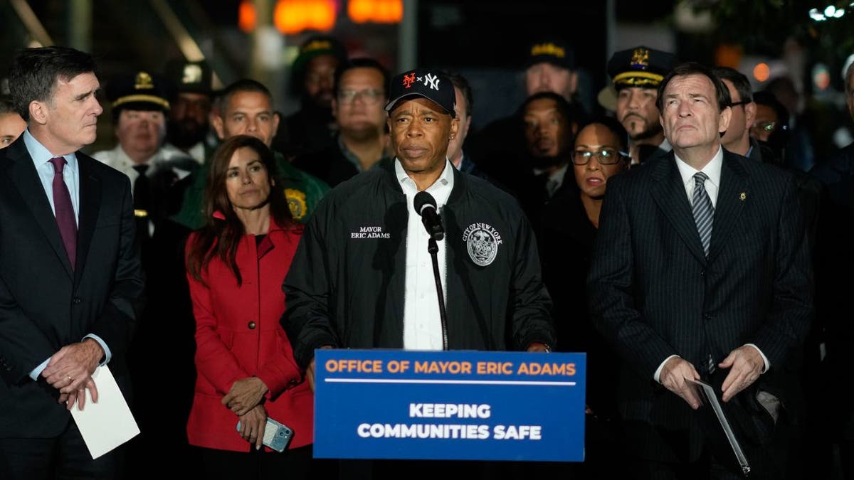 Eric Adams press conference Queens Roosevelt Avenue