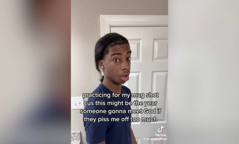 TikTok star and suspect connected to homicide seen in video captioned 'practicing for my mug shot' | Fox News Video