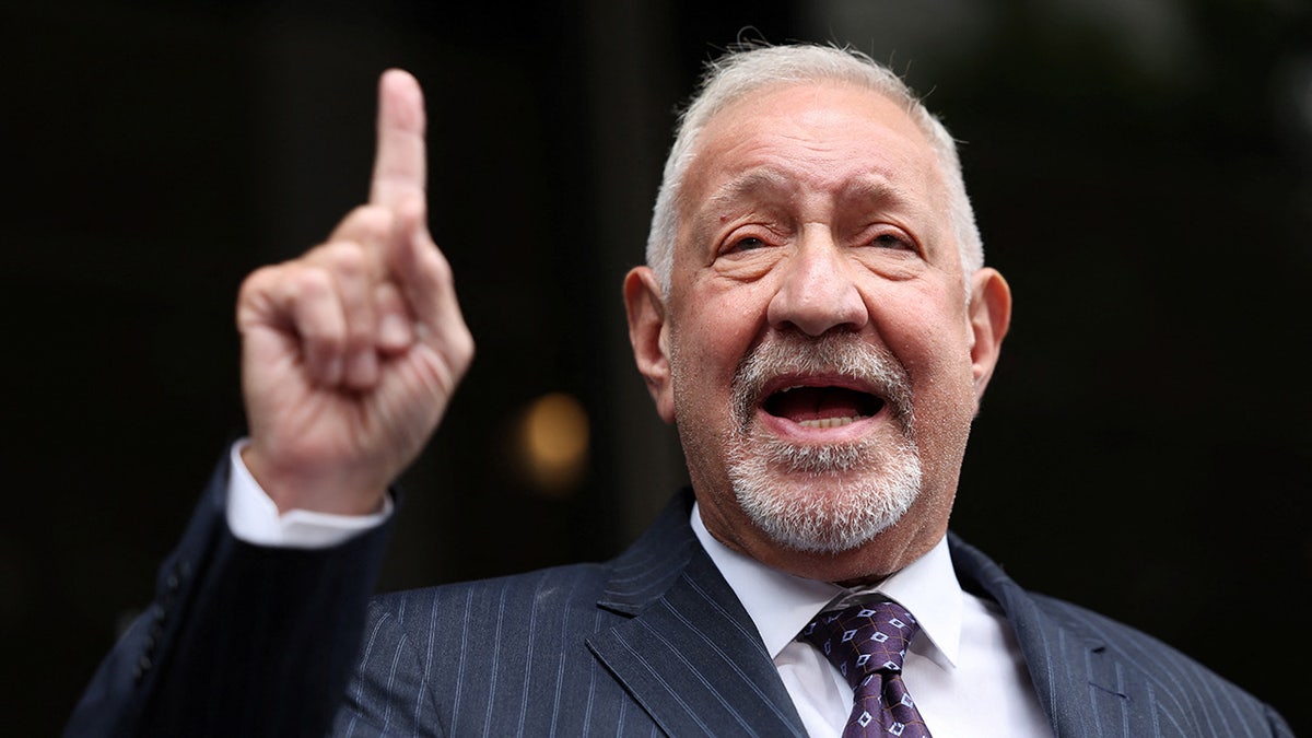 Mark Geragos, defense attorney of Erik and Lyle Menendez, speaks at a press conference