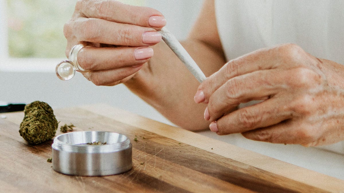 Older woman with marijuana