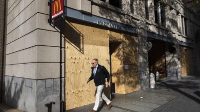 Government, private businesses erect barricades in preparation for Election Day