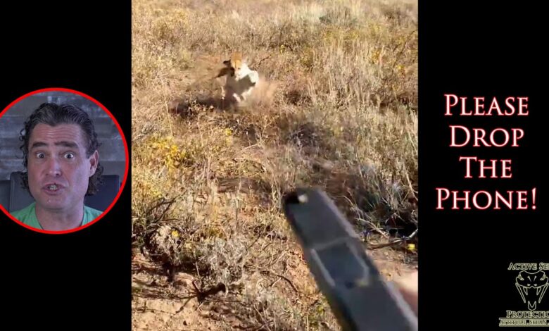 Hunter Has To Depend On Pistol To Defend Himself Against Charging Mountain Lion!