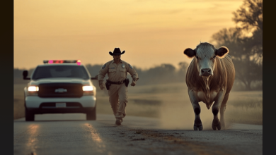 Deputy Forced To Shoot Attacking Cow On Highway