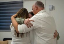 Moment IDF soldier is reunited with family seen on video