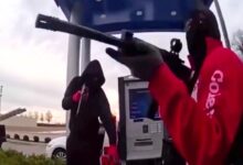 Masked robbers point ARs at guard in bold ATM heist caught on chilling video