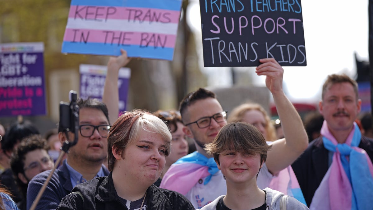 Pro-transgender protesters