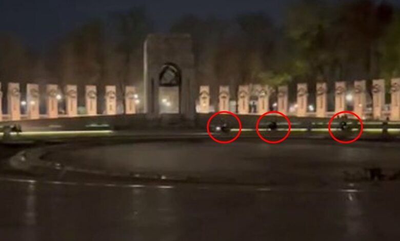 Dirt bikes, ATVs driven around World War II memorial in Washington, DC: video