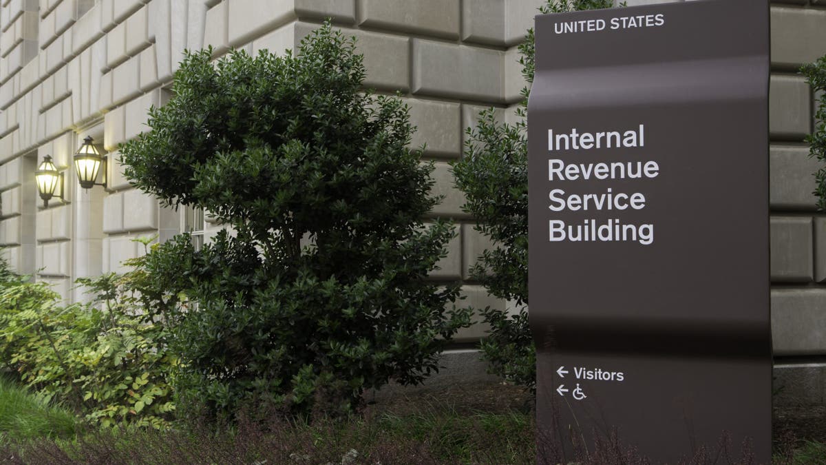 IRS headquarters building sign