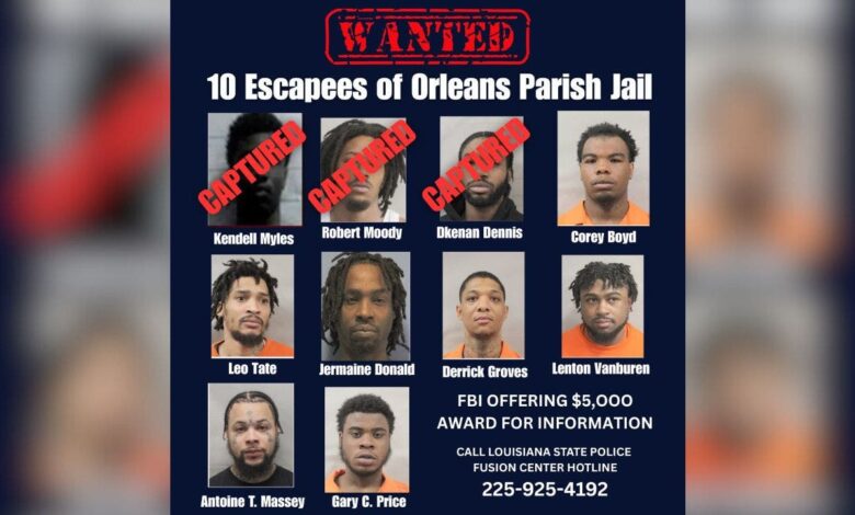 7 fugitives remain on the run after NOLA prison break; inside job suspected 7 fugitives remain on the run after NOLA prison break; inside job suspected