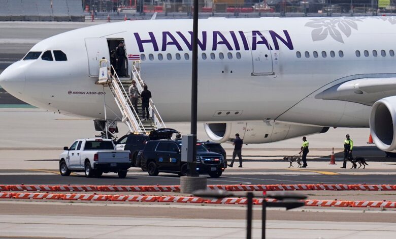 Navy technician arrested for allegedly making false bomb threat on Hawaiian Airlines flight Navy technician arrested for allegedly making false bomb threat on Hawaiian Airlines flight