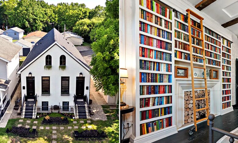 Home worth .6M with 7,000 books and floor-to-ceiling shelves touted for ‘charm and character’