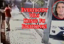 Robbery Victim Jump Kicks Moto Robbers!