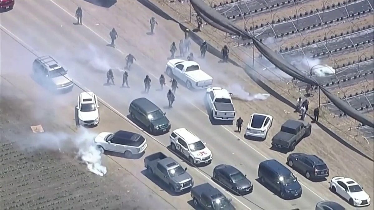 Tear gas used at a protest