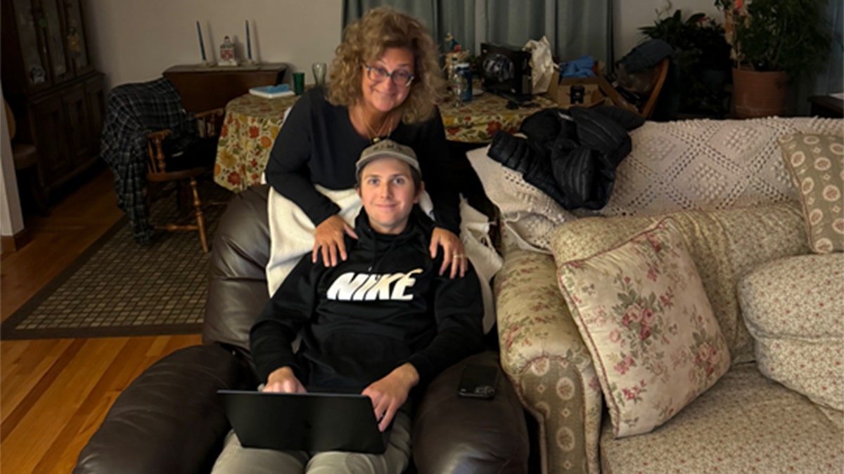 Eric Tarpinian-Jachym pictured with his mother