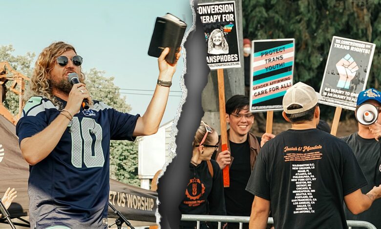 Christian worship rally in Seattle remains peaceful despite progressive protests Christian worship rally in Seattle remains peaceful despite progressive protests