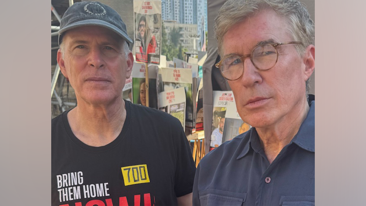 Gray Palkot with released hostage Keith Siegel in Tel Aviv September 2025