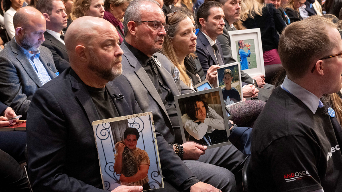 Families of child exploitation victims hold images in Senate hearing