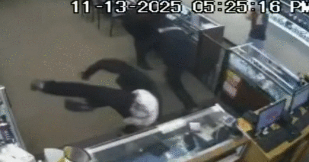 Dramatic Footage Shows Store Owner Shooting At Robbers In Madera