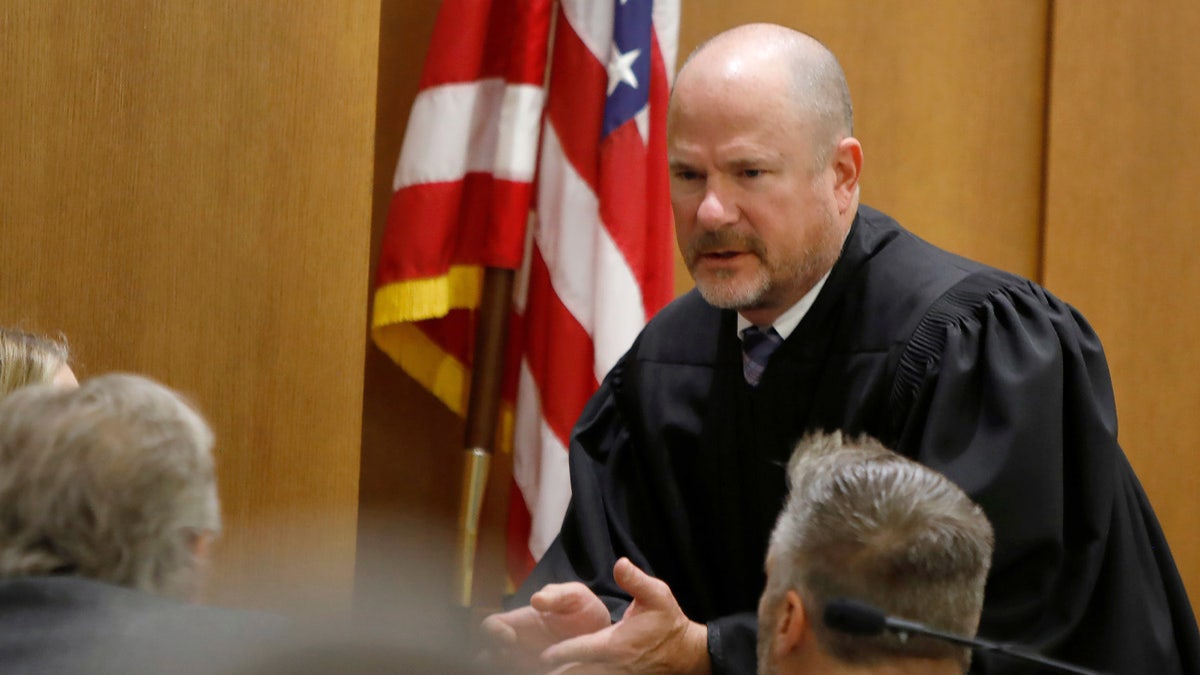 Newport News Circuit Court Judge Matthew Hoffman speaking to attorneys during Abby Zwerner's trial.