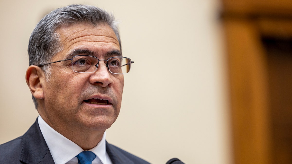 HHS Sec. Xavier Becerra speaks at hearing on Capitol Hill