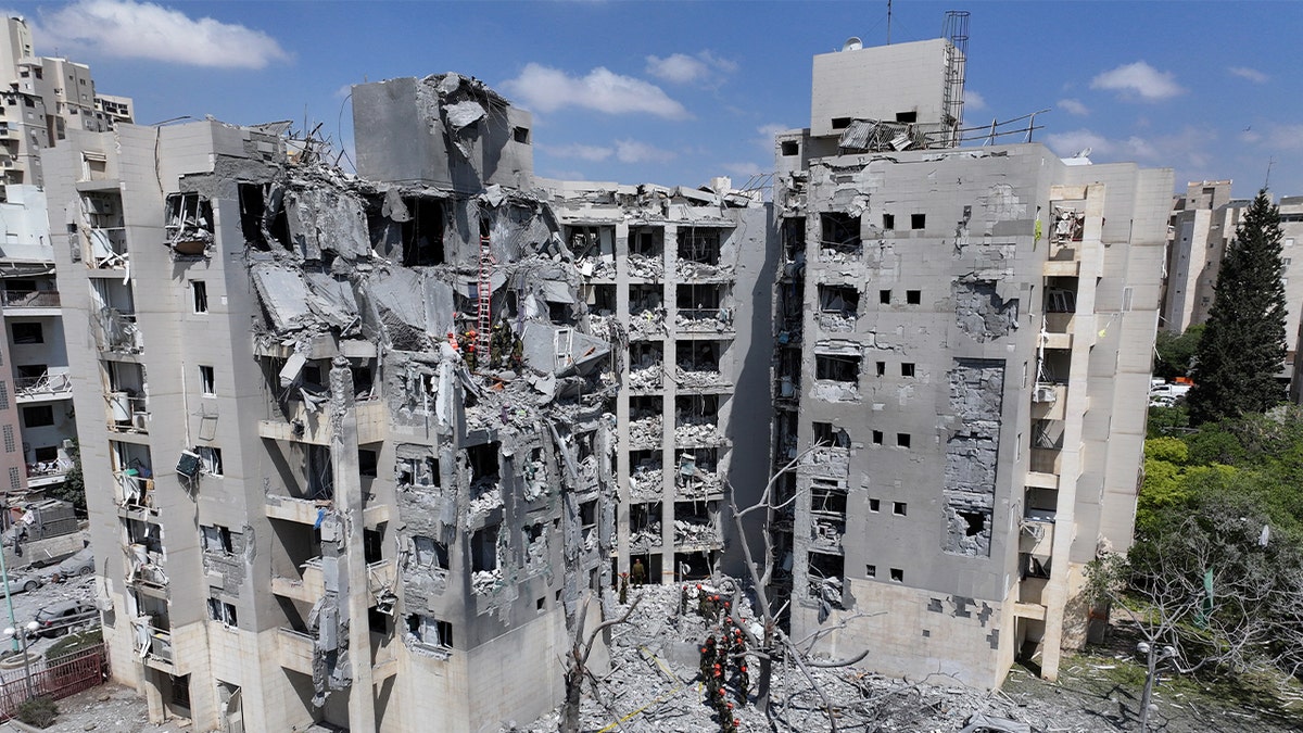 Aftermath of an Iranian missile strike on Israel