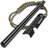 Hkoper Ferro Rod Fire Starter with Striker, Flint and Steel Fire Starter, 6' x 3/8' Survival Tool, 15,000+ Strikes, Large Sparks in Any Weather, Camping Hiking Bushcraft Gear