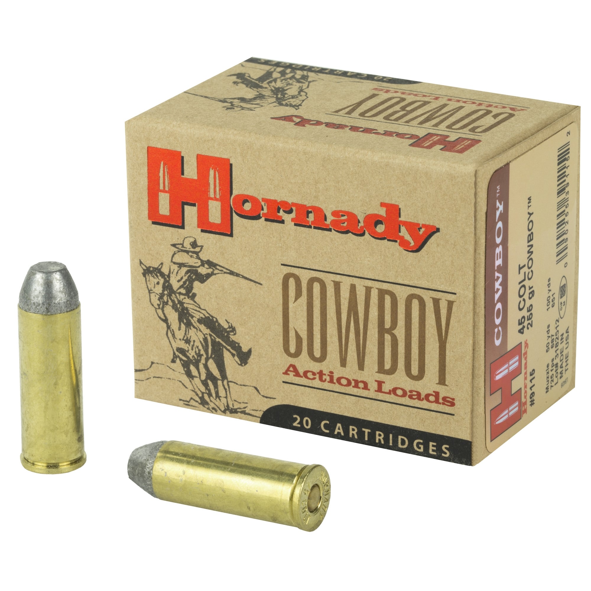 Hornady Cowboy Action Loads .45 Long Colt Ammo 255gr LFN 20 Rounds