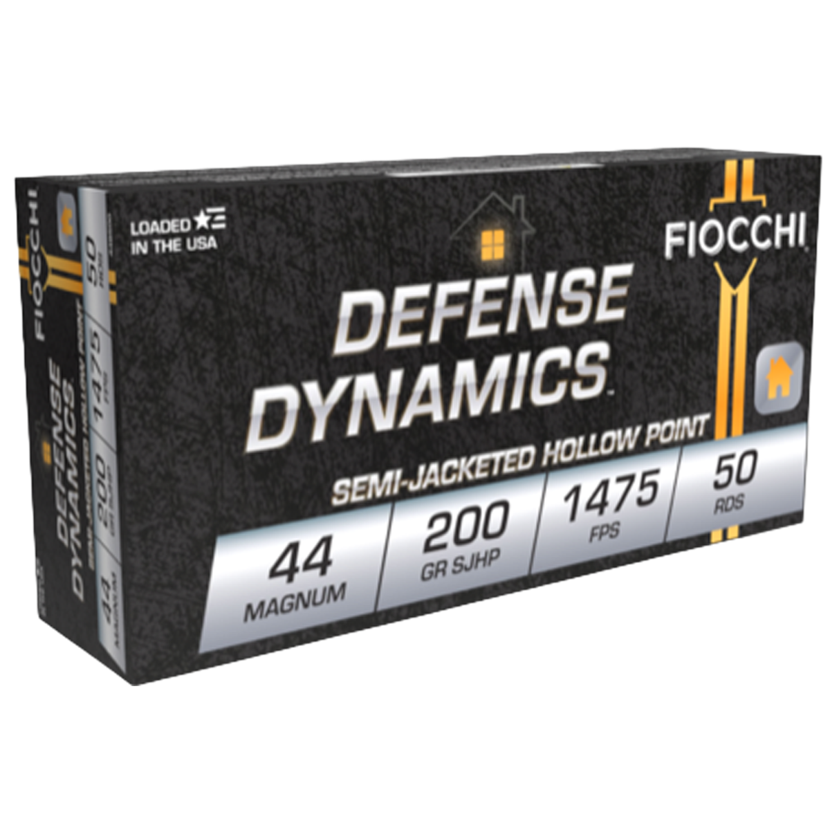 Fiocchi Defense Dynamics .44 Magnum Ammo 200gr SJHP 50 Rounds